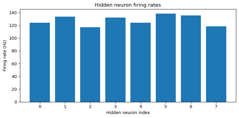 Hidden neuron firing rates, with the same setup as in .